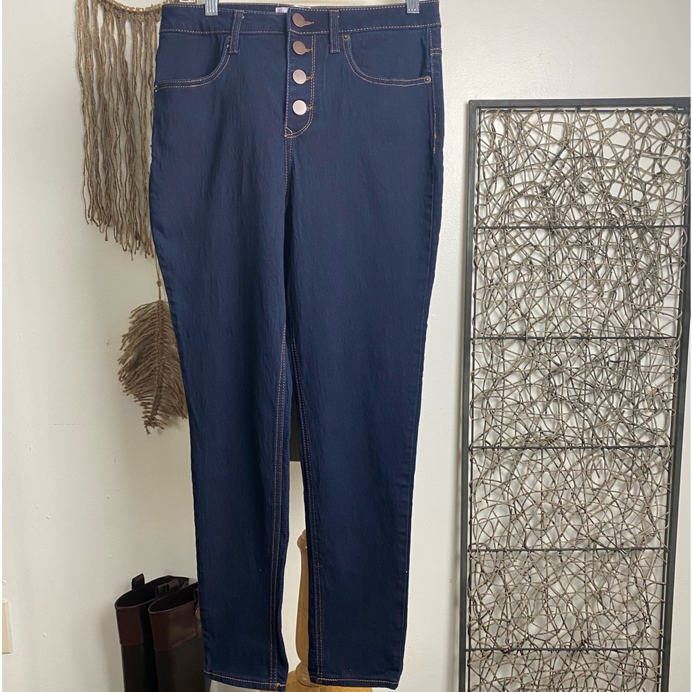 Offer   NWOT NOBO high rise button up dark wash skinny jeans size 13 spring - Picture 2 of 10